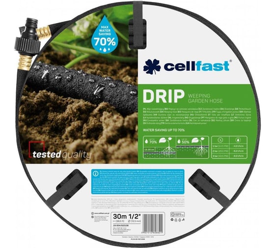 Изображение товара Сочащийся шланг Cellfast DRIP 1/2, 30 м 19-004