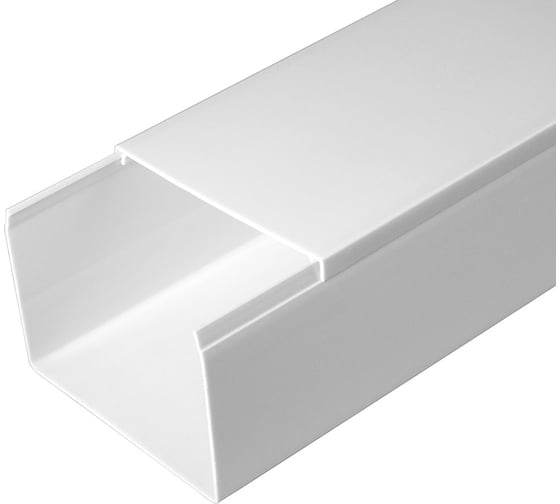 Изображение товара Кабель-канал Промрукав белый 2-й замок в п/э 80х60 2-х метровый PR03.0058