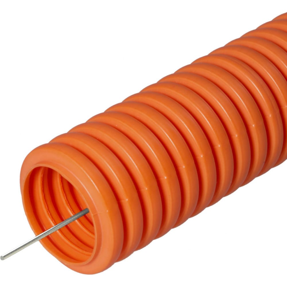 фото Гофрированная труба промрукав пнд тяжёлая 750 н безгалогенная hf оранжевая с/з д32 pr.023241о