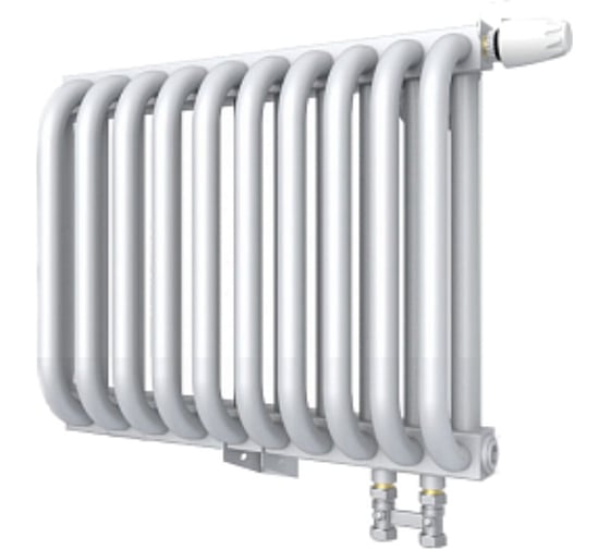 Изображение товара Радиатор стальной 2 трубчатый ROMMER rst 2030/10 нижнее правое подключение белый (в комплекте 4 кронштейна) RG0091E42FEOMK