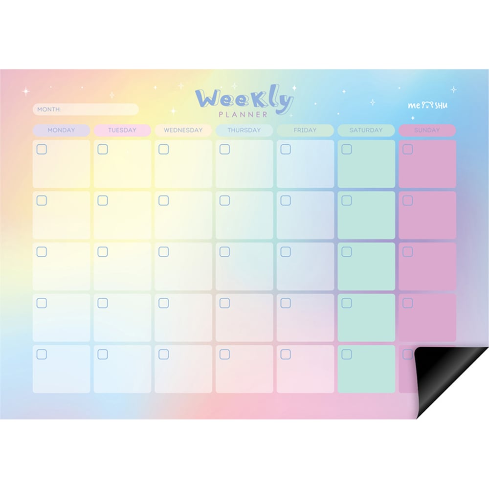 Изображение товара Магнитный планер на месяц MESHU А4 Gradient с маркером MS 47319