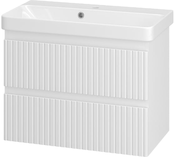 Изображение товара Подвесная тумба с раковиной Brevita victory - 70 с 2 ящиками, белая УТ000015994