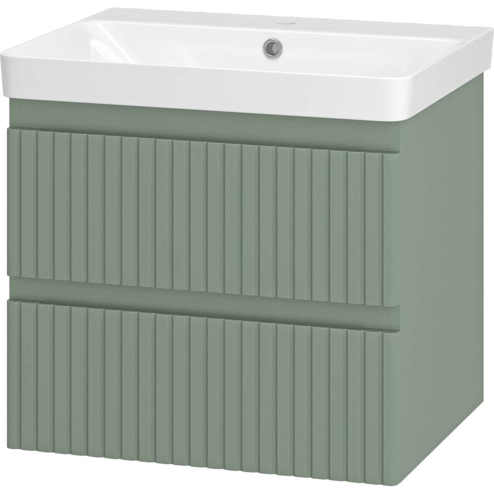 Изображение товара Подвесная тумба с раковиной Brevita Victory 60 см зеленая