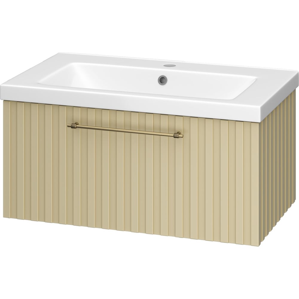 Изображение товара Подвесная тумба с раковиной Brevita alicante - 80 капучино