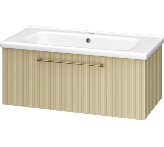 Изображение товара Подвесная тумба с раковиной Brevita alicante - 90 с 1 ящиком, капучино УТ000015787