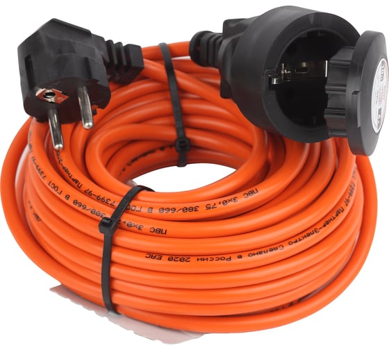 Изображение товара Силовой удлинитель ЭРА UPx-1e-3x0.75-10m-IP44 в бухте, c заземлением, 1 гнездо, 10м ПВС 3х0,75мм2 Б0046810