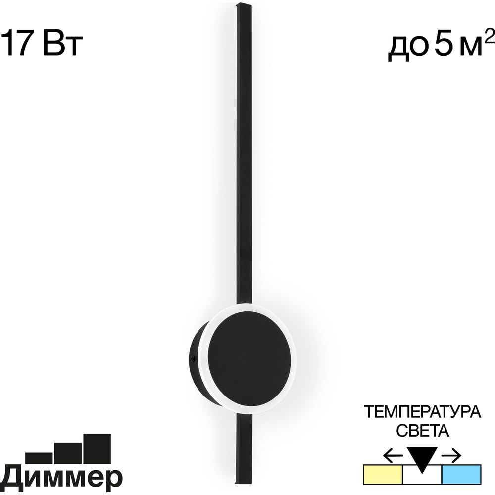 Изображение товара Светодиодное бра с выключателем Citilux Стиг черный - современное освещение для дома