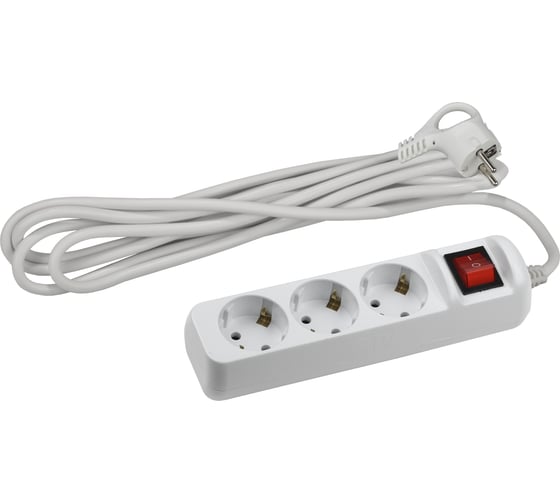 Изображение товара Удлинитель ЭРА UX-3es-3m c заземлением 3x0,75мм2, c выключателем, 3 гнезда, 3м Б0035751