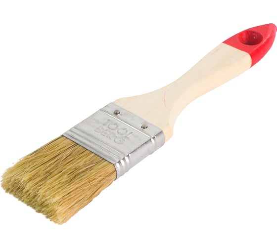 Изображение товара Плоская кисть Toolberg "Классик-стандарт" натуральная щетина, деревянная рукоятка, 38 мм ЛА-00001925