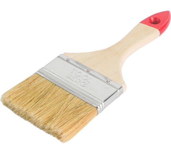 Изображение товара Плоская кисть Toolberg "Классик-стандарт" натуральная щетина, деревянная рукоятка, 75 мм ЛА-00001928