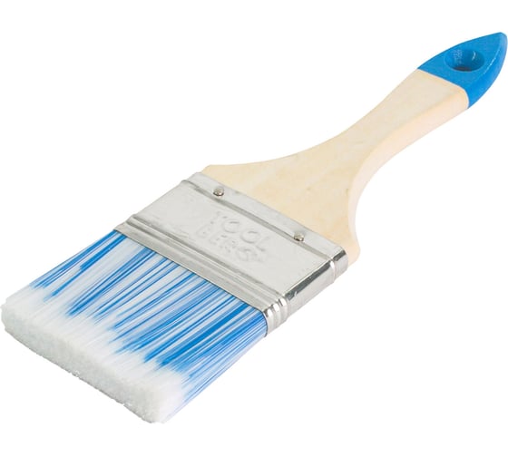 Изображение товара Плоская кисть Toolberg "Лазурит-стандарт" искусственная щетина, деревянная рукоятка, 63 мм ЛА-00001972