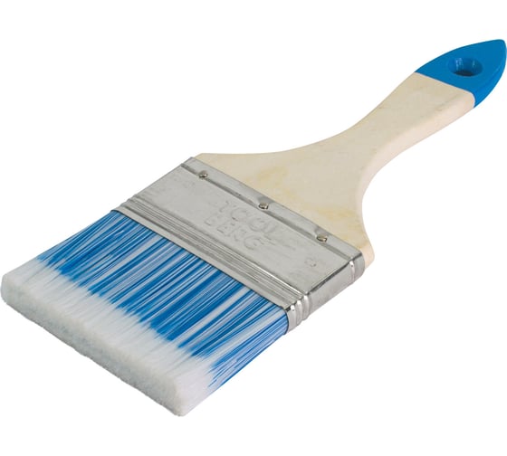Изображение товара Плоская кисть Toolberg "Лазурит-стандарт" искусственная щетина, деревянная рукоятка, 75 мм ЛА-00001973