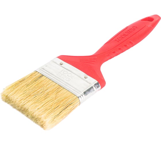Изображение товара Плоская кисть Toolberg "Классик-стандарт" натуральная щетина, пластиковая рукоятка, 63 мм ЛА-00001933