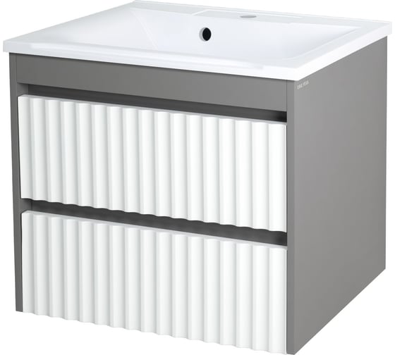 Изображение товара Тумба с раковиной Brevita balaton - 100, белый/серый УТ000012298