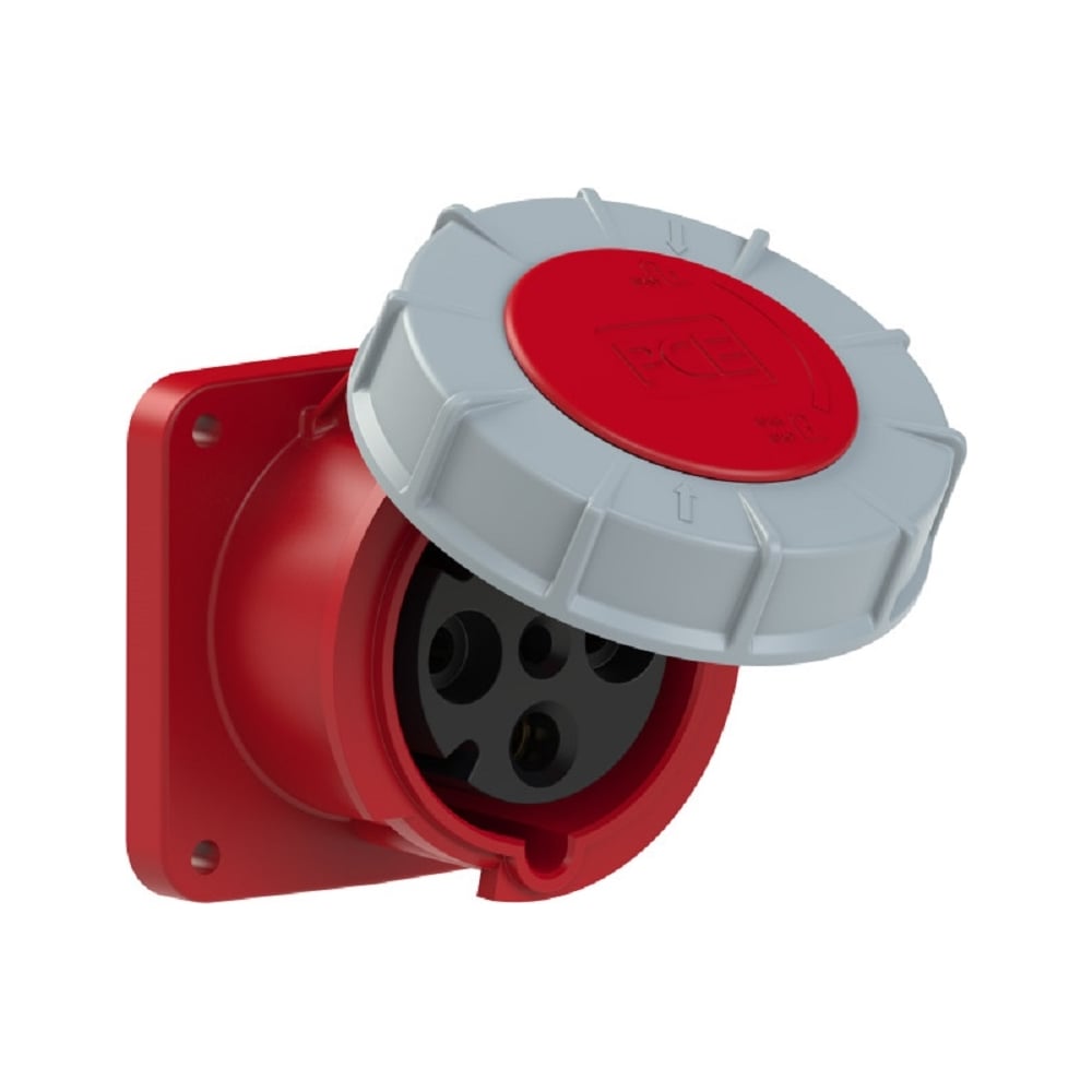 Изображение товара Розетка PCE встраиваемая 63А 380В IP67 с фланцем 100x100