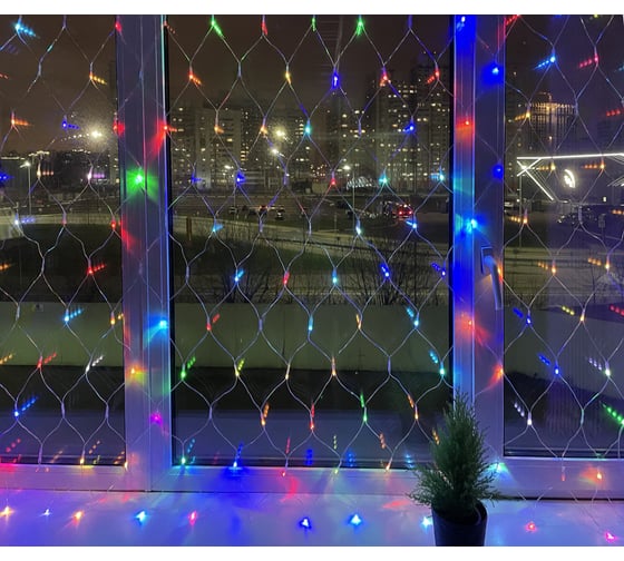 Изображение товара Гирлянда LED ЭРА ENIS01R сеть, 1,8 м х 1,5 м, RGB 8 режимов, 220V, IP20 Б0041902