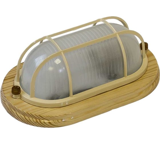 Изображение товара Малый светильник для бани и сауны LightStandart Termo 60 21 18 овал с решеткой, IP54 60Вт 1хЕ27, цвет береза, рабочая температура до +130C (НБО 04-60-012 УХЛ4клен) IT8568