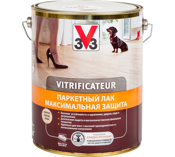 Изображение товара Полиуретановый алкидный паркетный лак V33 максимальная защита матовый 107868