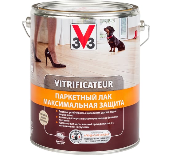 Изображение товара Полиуретановый алкидный паркетный лак V33 максимальная защита полуглянец 107869