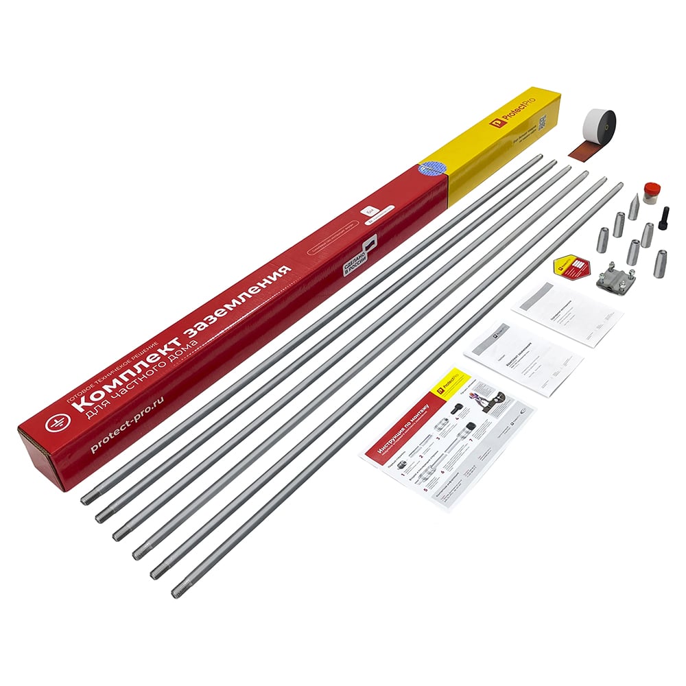 Изображение товара Комплект заземления Protectpro нержавеющая сталь 16 мм 9 м + насадка SDX MAX 3009-16InoxMax