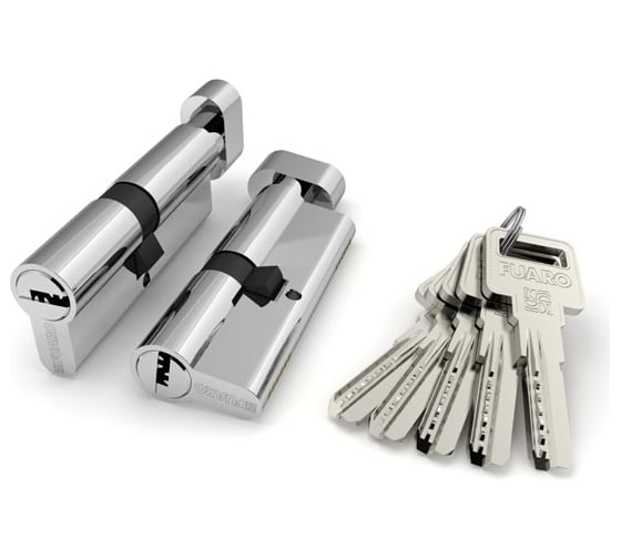 Изображение товара Цилиндровый механизм с вертушкой Fuaro R602/90 mm /35+10+45/ CP хром 5 кл. 26099