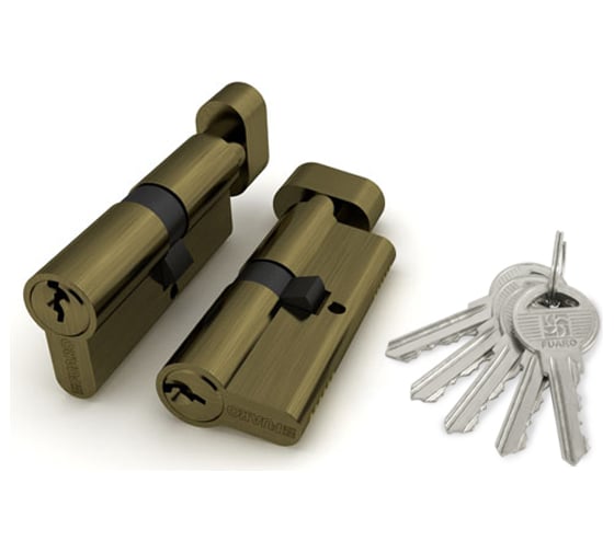 Изображение товара Цилиндровый механизм с вертушкой Fuaro 100 ZM 60 mm /25+10+25/ AB бронза 5 кл. 37063