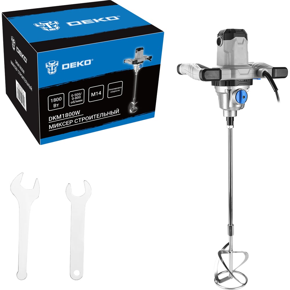 Изображение товара Строительный миксер DEKO DKM1800W двухскоростной 063-4990