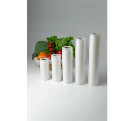 Изображение товара Пакеты для вакуумирования ГЕРМЕС-УПАКОВКА набор 5 шт. 15х500 см, 20х500 см, 25х500 см, 28х500 см, 30х500 см ФР-00006821