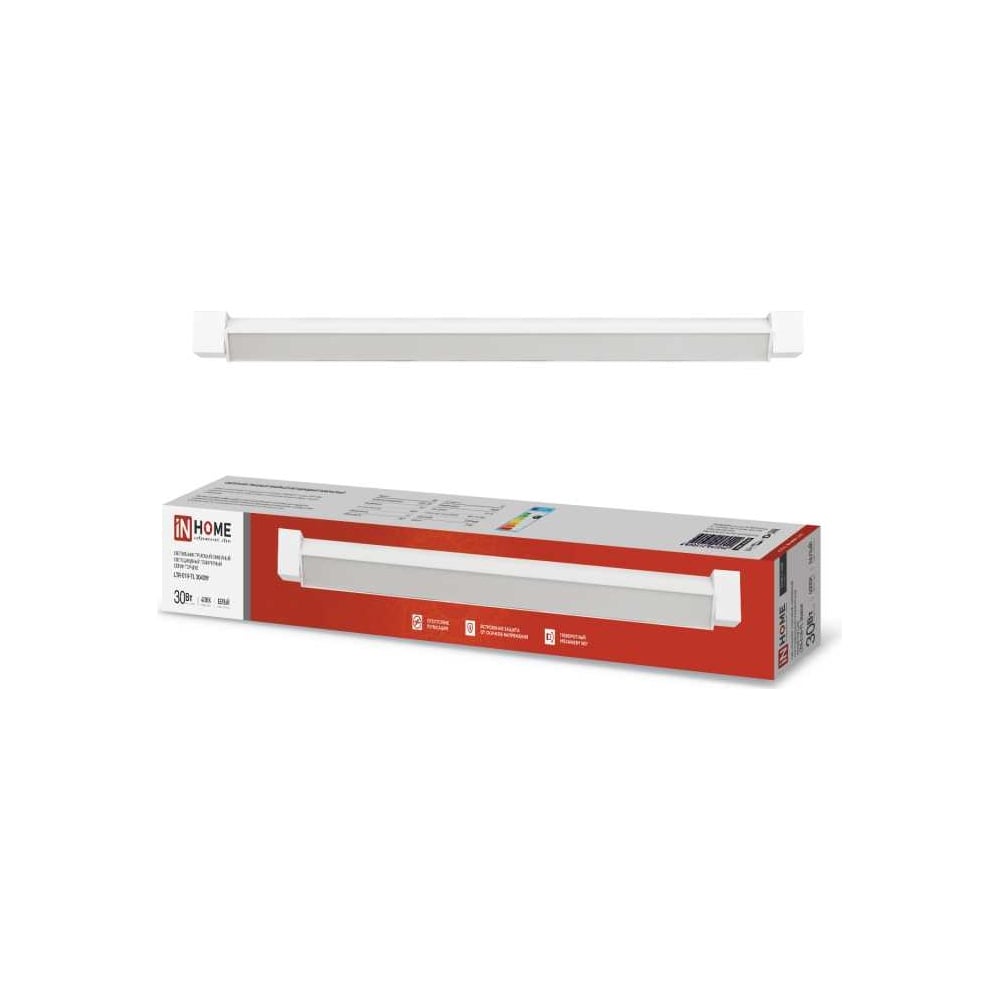 Изображение товара Трековый линейный светодиодный светильник IN HOME ltr-01r-tl 3040w 30вт, 4000к, 475мм, 120гр, белый, серии top-line 4690612045542