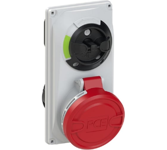 Изображение товара Встраиваемая розетка PCE 16а/380v/3p+n+e/ip44, с выключателем и блокировкой 6015-6