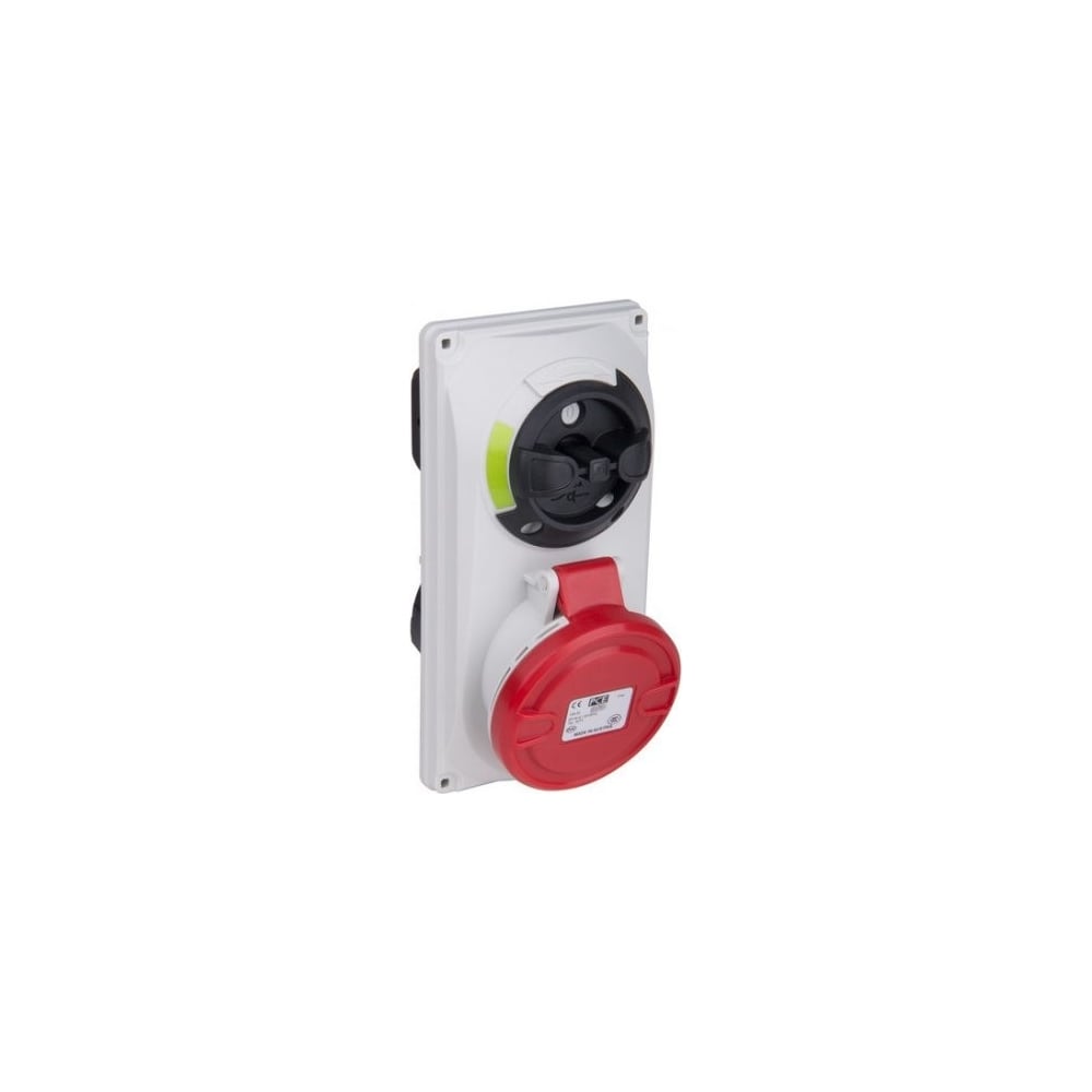 Изображение товара Встраиваемая трехфазная розетка PCE 16а/380v/3p+e IP44 с блокировкой и крышкой