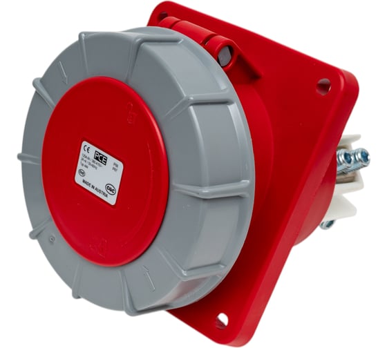 Изображение товара Встраиваемая наклонная розетка PCE 125а/400v/3p+e/ip67, фланец 120x130 444-6