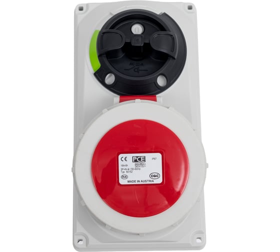 Изображение товара Встраиваемая розетка PCE 16а/380v/3p+n+e/ip67, с выключателем и блокировкой 60152-6