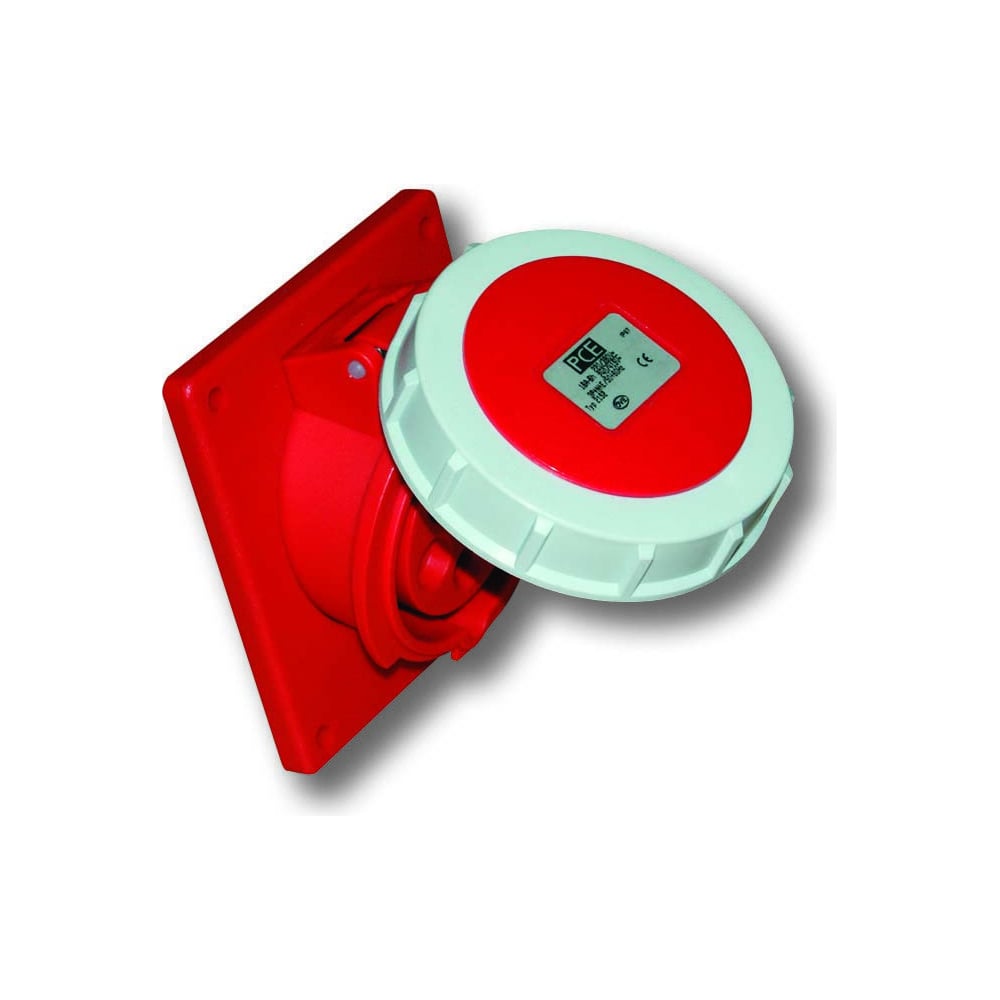 Изображение товара Встраиваемая наклонная розетка PCE 16А 400В IP67 для стеновых монтажных решений