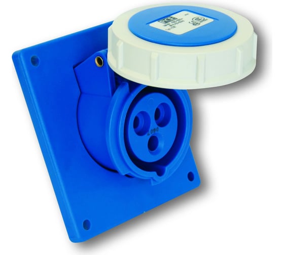 Изображение товара Встраиваемая наклонная розетка PCE 16а/230v/1p+n+e/ip67, фланец 92x100 4132-6