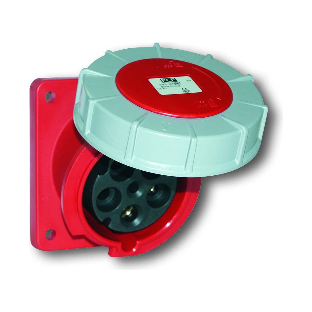 Изображение товара Встраиваемая наклонная розетка PCE 63а/400v/3p+n+e/ip67, фланец 100x112 435-6