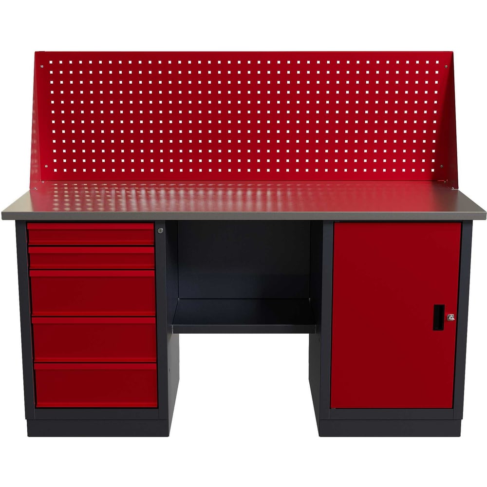 Изображение товара Слесарный двухтумбовый верстак IRONMEBEL worky wk-5/wk-0 1600 с экраном