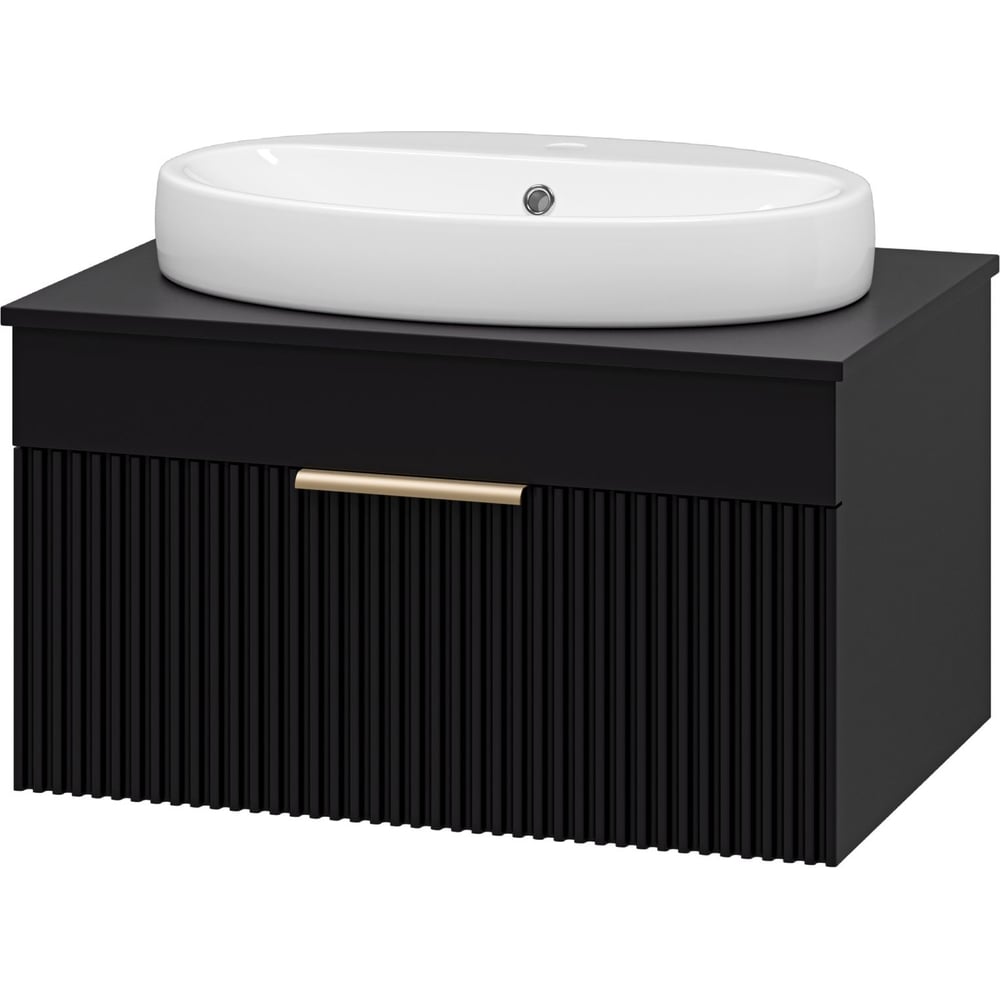 Изображение товара Тумба с раковиной Brevita Enfida 70 черная современная модель