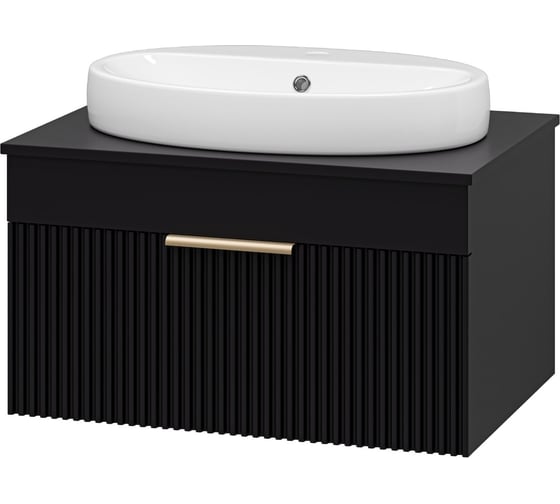 Изображение товара Тумба с раковиной Brevita enfida - 70 черная УТ000015094