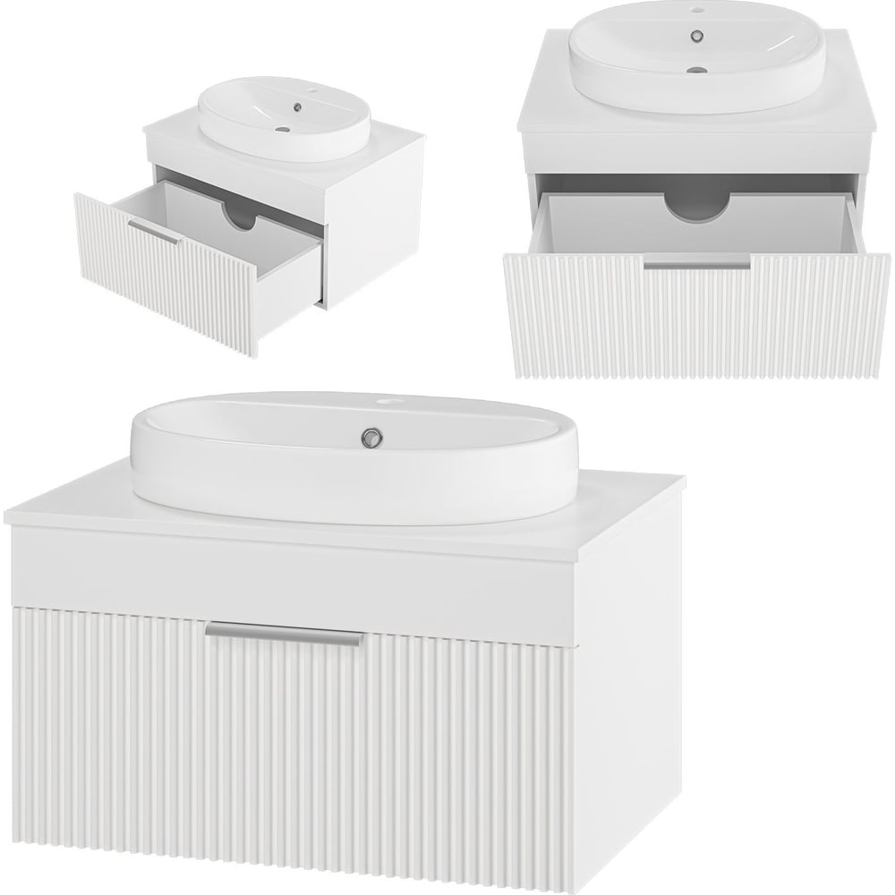 Изображение товара Тумба с раковиной Brevita enfida 70 белая УТ000014764