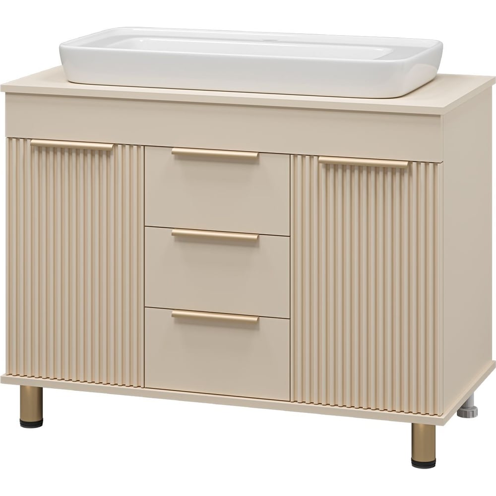 Изображение товара Тумба с раковиной Brevita enfida 100 бежевая матовая эмаль УТ000014839