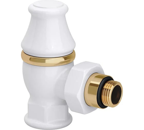Изображение товара Угловой запорный клапан для радиатора SR Rubinetterie Liberty 1/2х3/4, цвет белый 0323-2000V00A