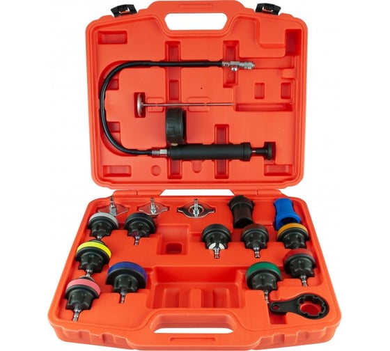 Изображение товара Набор для тестирования герметичности системы охлаждения THORVIK RPTS18 18предметов 52891
