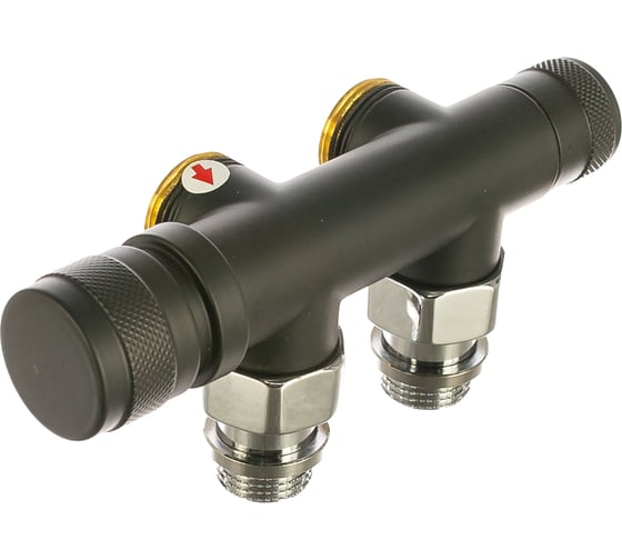 Изображение товара Узел нижнего подключения SR Rubinetterie угловой 1/2х3/4Е, чёрный матовый, 0681-1500VCES