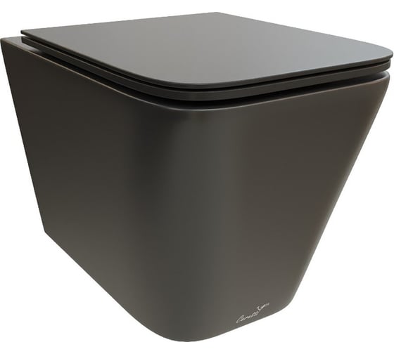 Изображение товара Подвесной унитаз Cerutti maiella aria mb ст черный матовый, безободковый, с сиденьем микролифтSPA 9163