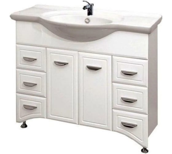 Изображение товара Тумба с раковиной Misty дрея - 105, белая СО000000611