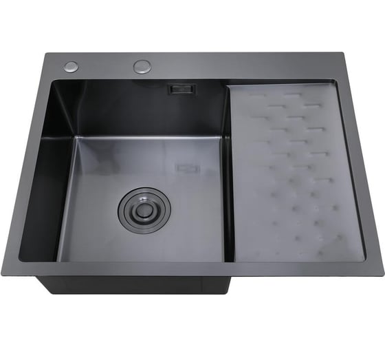 Изображение товара Набор 2 в1 (кухонная мойка с правым крылом + дозатор) РМС MRK-6350BL-L