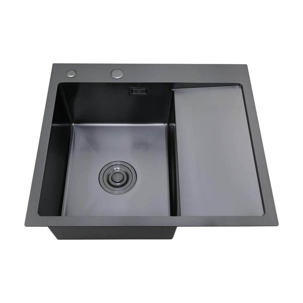 Изображение товара Кухонная мойка из нержавеющей стали с правым крылом и дозатором MRK-5851BL-L