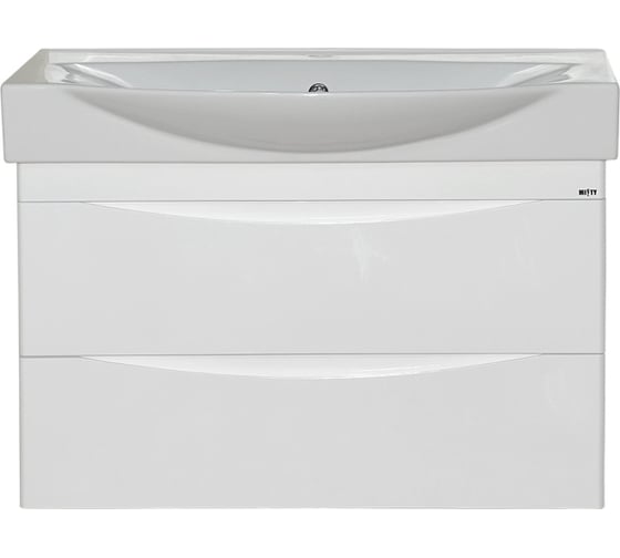 Изображение товара Тумба с раковиной Misty элвис 85 подвесная с 2 ящиками, белая УТ000007114