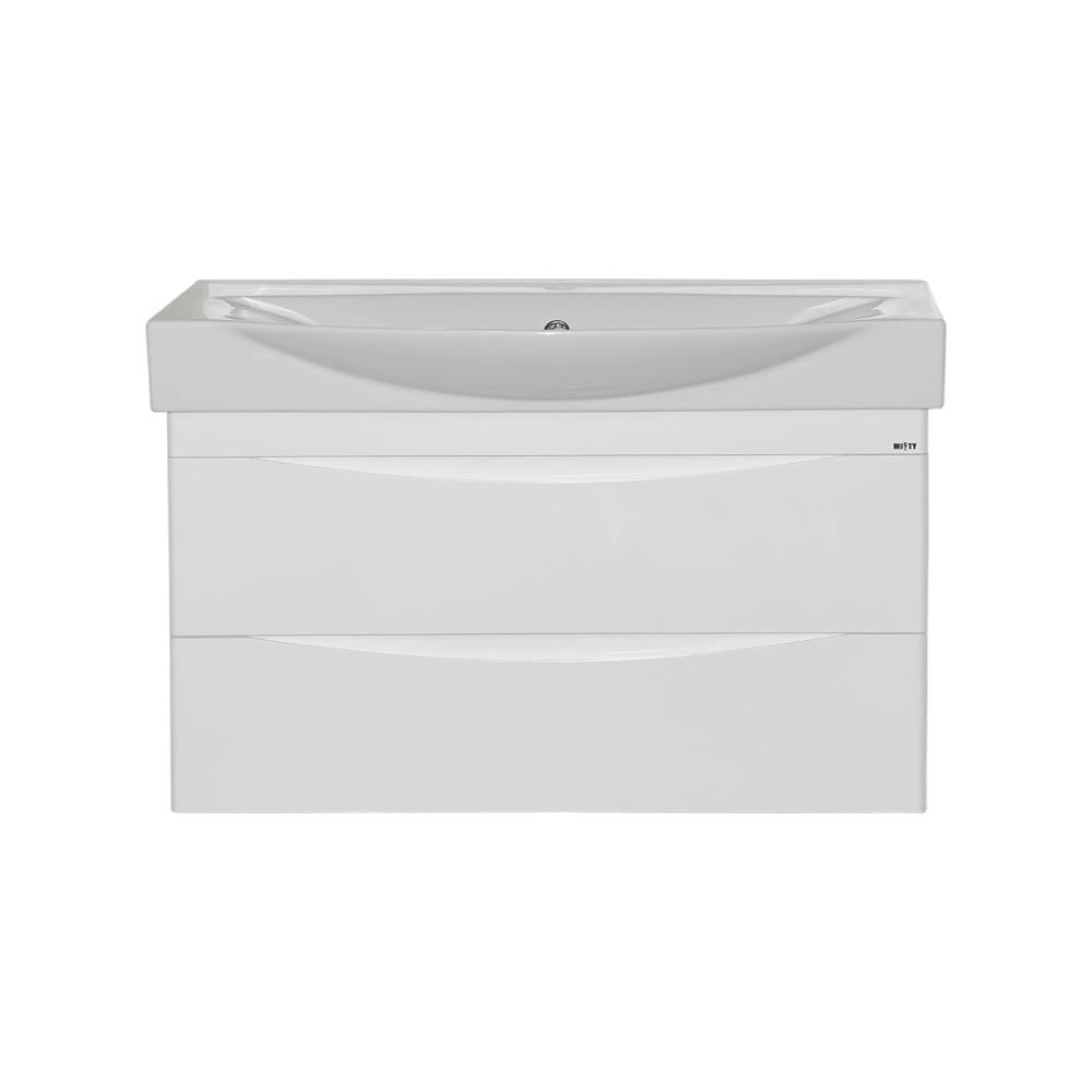 Изображение товара Тумба с раковиной Misty элвис 105 подвесная с 2 ящиками, белая, УТ000008385